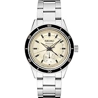 SEIKO Men's Cream Dial Silver Stainless Steel Band Presage Automatic Watch