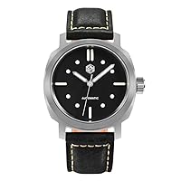 San Martin SN0065G 40mm YN55 Vintage Classic Automatic Mechanical Men Watch Sapphire Glass 10 Bar BGW-9 Leather Strap Wristwatch