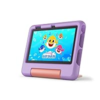 Amazon Fire 7 Kids tablet, ages 3-7 | Encourage curiosity with a tablet designed for growing young minds. 32 GB, Purple