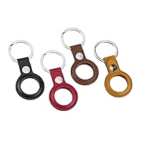 Slinger Leather Case for AirTag Finder, Anti-Scratch Protective Skin Cover with Keychain Compatible with AirTags 2021, 4 Pack