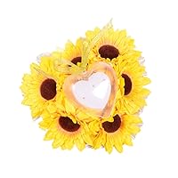 Happyyami Wedding Ring Holder Ceremony Heart Ring Pillow Wedding Ring Cushion Ring Bearer Pillow Wedding Ring Storage Sunflower Gift Heart Pillows Party Ring Pillow Proposal Pocket Bride