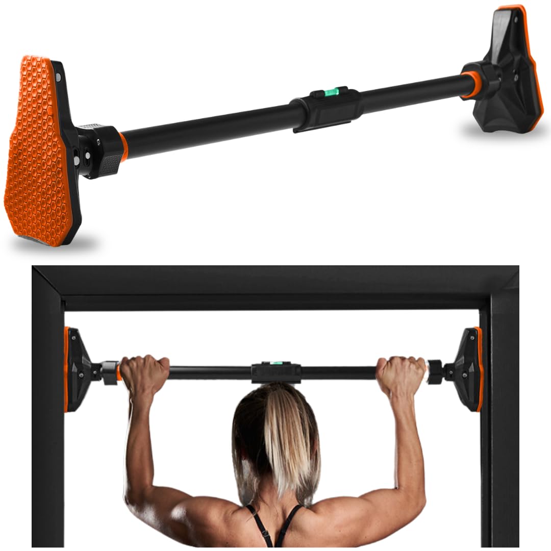 SQUATZ Adjustable Pull-Up & Chin-Up Bar - Door Frame Pullup & Doorway No-Screw, No-Damage Hanging Bar for Home Strength Training Exercise Equipment for Men and Women