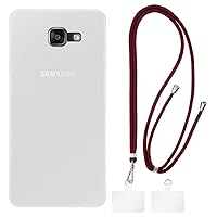 Samsung Galaxy A7 2016 Case + Universal Mobile Phone Lanyards, Neck/Crossbody Soft Strap Silicone TPU Cover Bumper Shell for Samsung Galaxy A7 2016 (5.5”)