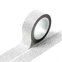 pulabo 1.5cm x 5m Glitter Washi Tape Sticky Paper Masking Adhesive Tape Label DIY Craft Decor Creative and Useful Convenient