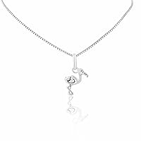 925 Sterling Silver Womens Small Flamingo Bird Necklace Silver Girls Flamingo Charm Necklace