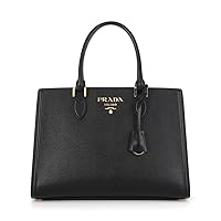 Prada Black Saffiano Lux Leather Large Satchel Handbag 1BA228