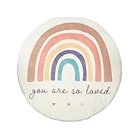 Kate & Milo Plush Baby Mat, Earth Tone Rainbow Infant Mat, Reversible You are So Loved Play Mat, Soft, Portable and Washable Baby Tummy Time and Play Gym Mat