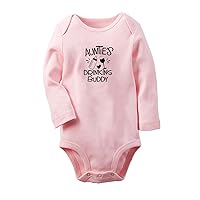 Auntie's Drinking Buddy Funny Rompers Newborn Baby Bodysuits Infant Jumpsuits Outfits Long Sleeves Clothes