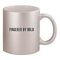 Powered By Milk - Ceramic 11oz Silver Coffee Mug