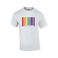 Gay Pride Flag Rainbow Barcode Support LGBTQ Unisex Short Sleeve T-Shirt Graphic Tee