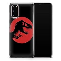 Phone Case Compatible With Samsung Note 10 Plus - Thin Slim Soft TPU Silicone Bumper, T Rex Dinosaur (Orange Flame Black) - Design 2 - A27