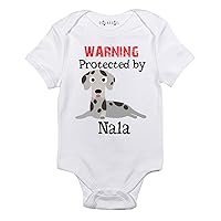 Warning Protected by a Great Dane baby clothes Personalized Dog baby gift (12 months)