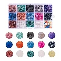 Adabus 300Pcs 8mm Natural Crackle Agate Beads Mixed Color Frosted Style Round Loose Spacer Beads for Handmade Bracelet Jewelry Making - (Color: Mixed Color)