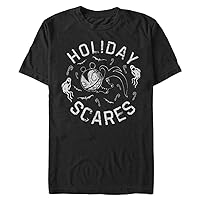Disney Big & Tall The Nightmare Before Christmas Holiday Scares Doll Men's Tops Short Sleeve Tee Shirt, Black, 3X-Large