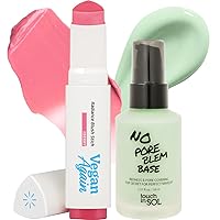 TOUCH IN SOL Redness Correcting Base Primer + TOUCH IN SOL Vegan Again Radiance Blush Stick #Berry