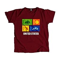 United States Seasons Unisex T-Shirt (Maroon)