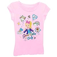 Nickelodeon Girls' JoJo Siwa Cute Short Sleeve T-Shirt-Bowbow, Unicorns, Rainbows