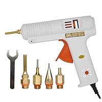 Qiangcui 150W High Professional Industrial Hot Melt Glue Gun Thermostat Hot Melt Glue Gun with Replaceable Long Copper Nozzle for Crafts DIY/149 White