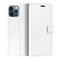 iPhone 13 Pro Max 6.7 Wallet Case, Premium PU Leather Magnetic Flip Case Cover with Card Holder and Kickstand for iPhone 13 Pro Max 6.7, White