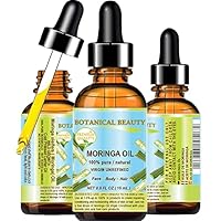 MORINGA OIL Moringa oleifera WILD GROWTH Himalayan. 100% Pure Natural Undiluted Virgin Unrefined 0.5 Fl.oz.- 15 ml for Face, Skin, Hair, Lip, Nails by Botanical Beauty