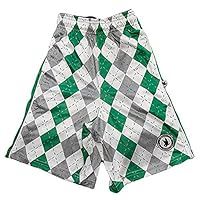 Flow Society Grey & Green Argyle Boys Lacrosse Shorts | Boys LAX Shorts | Lacrosse Shorts for Boys | Kids Athletic Shorts