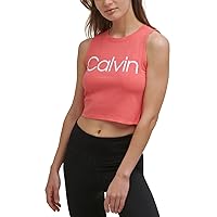 Calvin Klein Womens Performance Cropped Logo Top Size XX-Large Color Radiance