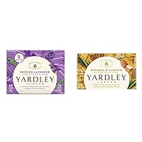 Yardley London Lavender and Oatmeal Almond Soap Bars Bundle, 2 Bath Bars