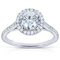 Kobelli Forever One (D-F) Moissanite Engagement Ring 1 1/4 CTW 14k White Gold
