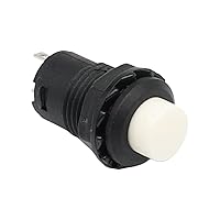 DS228 12mm Self-Locking/Moment Latching Push Button Switch (Color : Ivory, Size : Locking_1PCS)