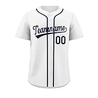 Custom Baseball Jersey Personalized Button Down Shirts Stitched or Printed Name Number for Adult Boy
