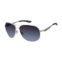 SOUTHPOLE 5080SP Metal UV400 Protective Aviator Pilot Sunglasses. Cool Gifts for Men, 63 mm, Silver & Blue
