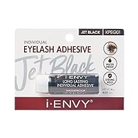 KISS iENVY Individual Cluster Semi-Permanent Lash Glue, Strong Hold & Long-Lasting Waterproof, Easy to Use, Latex Free, Perfect for Sensitive Eyes (Jet Black)