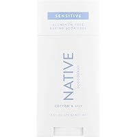 Native Sensitive Deodorant Contains Naturally Derived Ingredients, 72 Hour Odor Control|Deodorant for Women & Men, Aluminum Free with Baking Soda, Coconut Oil and Shea Butter | Cotton & Lily