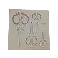 1pc Silicone Cake Mold Creative Scissors Sugarcraft Fondant Decorating Mold for Diy Chocolate Gumpaste Baking Mold