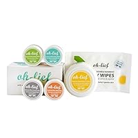 Oh-Lief Mini Trial Set - 6 Mini Products, Aqueous Cream, Barrier Cream, Baby Balm, Pregnancy Balm, Outdoor Balm and Baby Wet Wipe Sample, Suitable for Newborn and Sensitive Skin