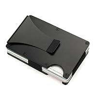Calicob RFID Wallet Slim Minimalist Metal Elegant (Black)