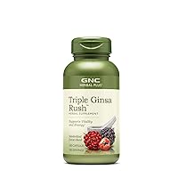 GNC Herbal Plus Triple Ginsa Rush, 100 Capsules, Supports Vitality and Energy