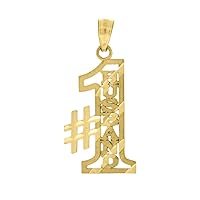 10k Gold Dc Mens No.1 Husband Height 26.5mm X Width 12.5mm Letter Name Personalized Monogram Initials & Words Charm Pendant Necklace Jewelry Gifts for Men
