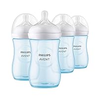 Philips AVENT Natural Baby Bottle with Natural Response Nipple, Blue, 9oz, 4pk, SCY903/24