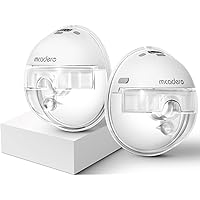 M1 Upgrade Wearable Hands-Free Breast Pump - 4 Modes & 12 Levels - LED Display - Double Pump - Lightweight - Low Noise -Silicone - Battery Powered - 2 Pack - Elegant White