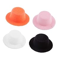 4 Colors 4pcs hat hat Polyester 1/12 Scale Miniature for Dolls Dollhouse Decoration and Creative