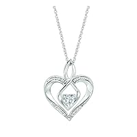Navnita Jewellers 1.20 Ct Round Cut Simulated Diamond Heart Necklace Pendant With 18