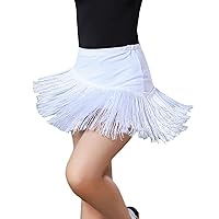Girls Fringe Dance Skirt Mini Layered Tassel Latin Ballroom Tango Performance Outfits