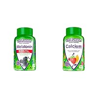 Melatonin and Calcium Gummy Vitamins Bundle with 5mg 120ct and Fruit Cream Flavored 100ct