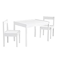 Hunter 3-Piece Kiddy Table & Chair Kids Set, White