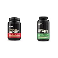Optimum Nutrition Gold Standard 100% Whey Protein Powder, Vanilla Ice Cream, 2 Pound (Pack of 1) & Micronized Creatine Monohydrate Powder, Unflavored, Keto Friendly, 60 Servings (Packaging May Vary)