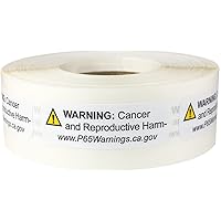 California Proposition 65 Cancer and Reproductive Harm Adhesive Warning Labels, Short-Form Sticker Pack, 0.5