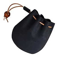 Operitacx Mens Wallets 1 Pc Mini Leather Coin Pouch Vintage Drawstring Coin Purse Mens Coin Purses Pouches Leather Coin Bag Coin Organizer Drawstring Pouch for Men & Women (Black) Mens Wallet