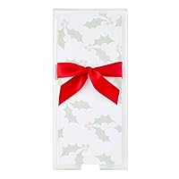 Slant Collections Christmas Stationary Set Loose-Leaf Paper Pad in Acrylic Holder, Mistletoe
