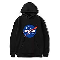 Kids Child NASA Pullover Fleece Lined Hoodies with Pocket-Graphic Warm Hooded Sweatshirts for Boys Girls(2-14Y)